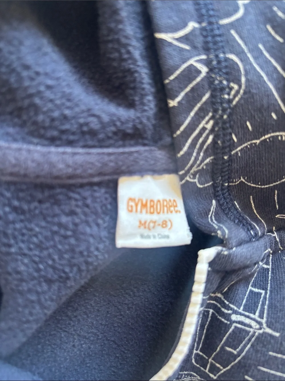 Gymboree Navy Airplane Print Zip Hoodie